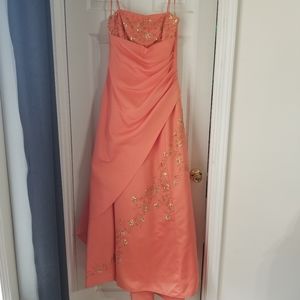 Orange/Gold formal dress 9